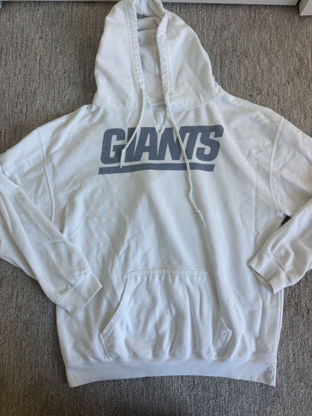 Gildan White Hoodie with Gray "GIANTS" Logo